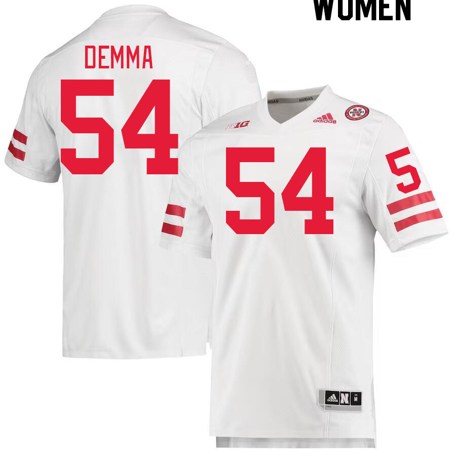 Women #54 Korver Demma Nebraska Cornhuskers College Football Jerseys Stitched Sale-White - Click Image to Close